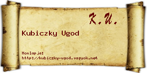 Kubiczky Ugod névjegykártya